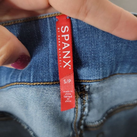 Spanx Small Jean-ish Leggings Light Wash Blue Women's Stretch Skinny S - Picture 5 of 6